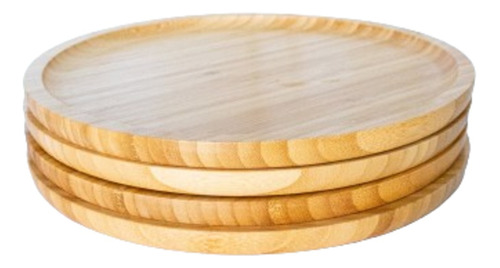 Set Platos De Asado (madera Acacia: 25 Cm, Pack 6 Unidades) 