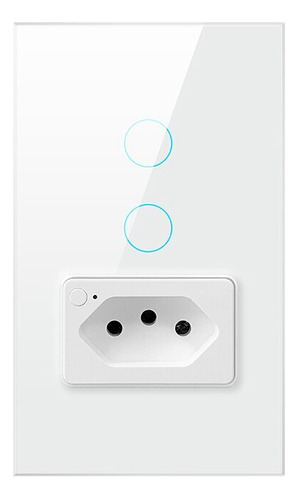 Enchufe E Interruptor Wifi Inteligente Avatto 4x2, 2 Botones