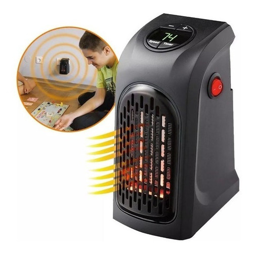 Mini Calefactor Portátil Estufa Eléctrica Handy Heater Negro