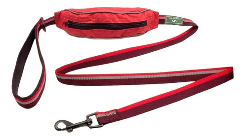 Correa De Paseo Para Perro De 1.5 M Con Bolsa Dispensadora Color Rojo