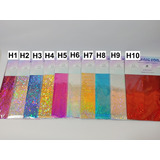 Set 10 Hojas Foil Holografico Stamping Elige Tus Colores