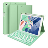 Funda Con Teclado Para iPad 9/8/7 - Verde
