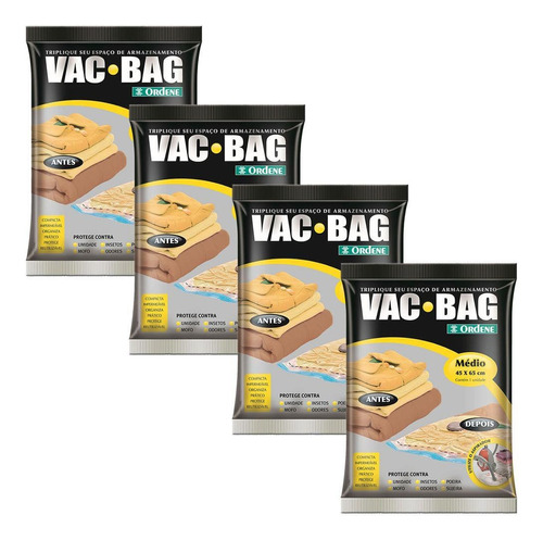 Combo X 4 Bolsas Al Vacio Vac Bag Mediana 45x65cm De Ordene