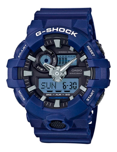 Relogio Casio G-shock Ga-700-2adr Azul Original Lata Ga700