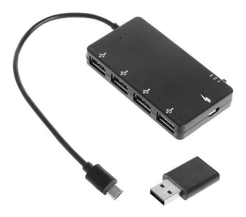 Cabo Otg 4 Portas Tipo C Micro Usb Adptador Smartphone - 