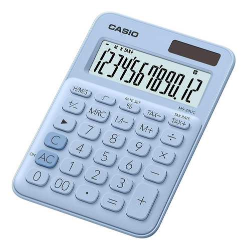 Calculadora Casio De 12 Dígitos Ms-20uc-gn Color Azul Pastel