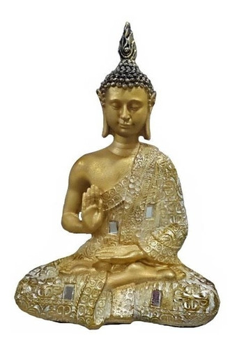 Figura Buda En Meditación Poliresina 20,5 Cm