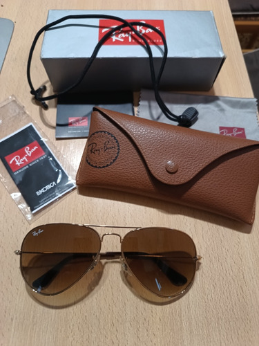 Anteojos Ray Ban Aviador Original M, Impecable Casi Sin Uso 