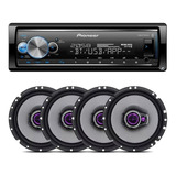 Pioneer Receiver Mvh-x700br Smart Sync + 4 Falantes Ts-1760