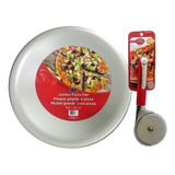 Combo Pizzero Molde 40cm Pizza + Rebanador De Pizza