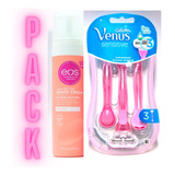 Kit Gillette Venus Sensitive Y Crema Eos Pink Citrus 