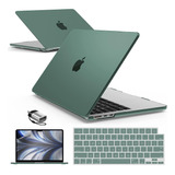 Funda Hard Case Para Macbook Air M2 13 Pulgadas Verde Oscuro