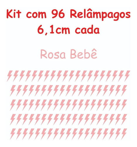 96 Adesivos Decoração De Parede Relâmpago Raio Trovão 6,1cm