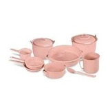 Ollas Bateria Cocina Completamente Rosa De 11 Piezas Peltre 