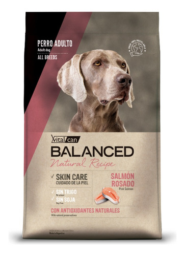 Balanced Natural Recipe Salmón Rosado Perro Adulto X15 Kg