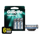 Gillette Mach3+ Repuesto De Afeitar Extra Lubricación X 6 U