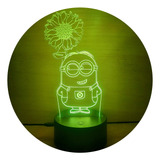 Minion Tierno Girasol Lámpara Led Animado Artline Infantil