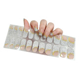 Uñas Semicuradas Uv Diseño Nude Con Glitter Set