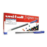 Lapicera Uniball Roller Gel Uni Signo Japon Azul Caja X12 Un Color Del Exterior Transparente