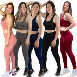 Kit 05 Conjuntos Calça E Top Roupas De Malhar Atacado Fitnes