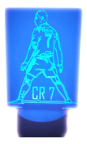 Lámpara Led 3d  Cristiano Ronaldo Con 16 Colores