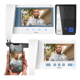 Kit Interfone Hdl 2 Pontos Com Câmera E Extensão De Vídeo Com Monitor Sense Seven S Touch Com Função Siga-me 