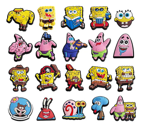 Sponge Bob Unisex Pines Accesorios Sandalias 20 Pcs