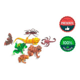 Brinquedo Kit Com 7 Animais Insetos Variados Selva