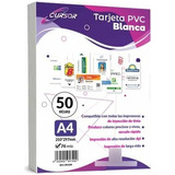 Pack 50 Láminas Para Tarjeta Credencial Pvc Blanca A4 Inkjet