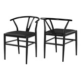 Set De 2 Sillas De Comedor Modernas En Forma De Y En Metal