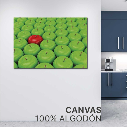 Cuadro Canvas Manzanas Verdes Frutas Comida Comedor 90x60