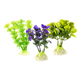 Kit Planta Artificial Pequena Decoração Enfeite Aquario Pa23