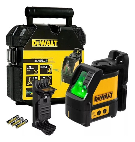 Nível A Laser Dewalt Dw088cg-la Com Linhas Verdes Alcance De Até 30m Com Maleta De Ferramentas E 3 Pilhas Aa