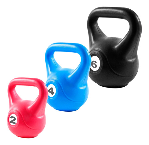 Kit Pesas Rusas Kettlebell Crossfit Mancuerna 2-4-6k