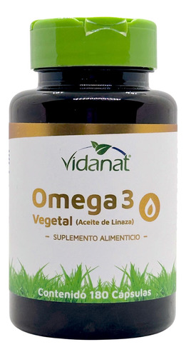Omega 3 Vegetal (aceite De Linaza) 180 Cáps Vidanat Vegano