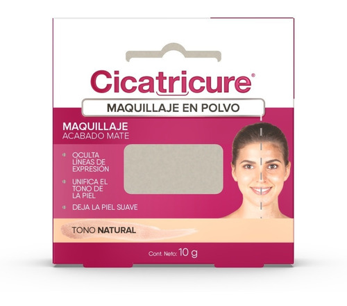 Maquillaje En Polvo Cicatricure Acabado Mate 10 G Color Natural