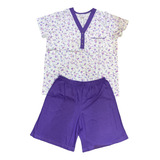 Pijama Mujer Verano Algodon Remera Short Talle 7, 8, 9