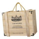 Caja De Madera Para Vino Portador De Botellas De Vino [u]