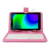 Tablet M8 32gb 1 Chip 4g Função Celular Nb385 Capa + Teclado Cor Tablet Preto Capa Rosa
