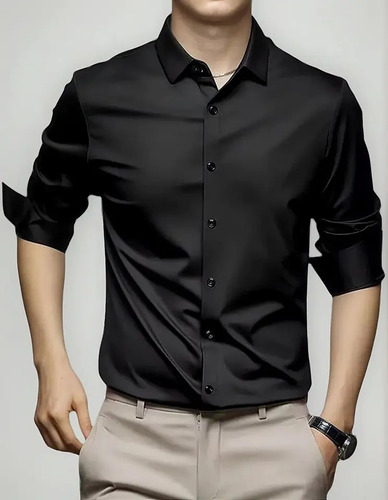 Camisa Clásica Antiarrugas Para Hombre 2023