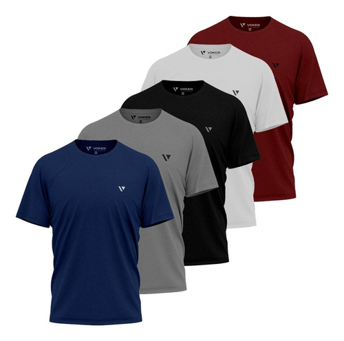 Kit 5 Camisas Camisetas Masculina Slim Voker 100% Original
