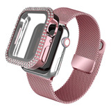 Correa De Acero +case Protector Para Apple Watch Smart Watch