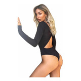 Body Manga Larga Mujer Bodysuit Basico Dama