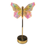 Lámpara De Mesa De Mariposa De Cristal Luz Nocturna Led