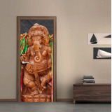 Vinilo Para Puerta Ganesh Elefante Dios Hindu M5