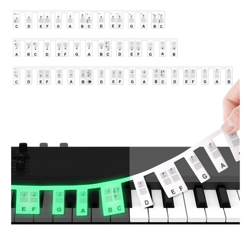 Calcomanía De Notas Para Piano Abeillo Pegatinas Para Teclad