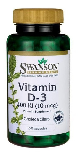 Vitamina D3 250 Caps 400ui Swanson