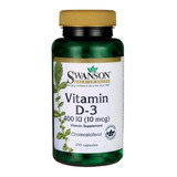 Vitamina D3 250 Caps 400ui Swanson