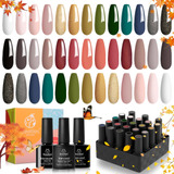 Beetles - Juego De 20 Esmaltes De Uñas De Gel Para Otoño .