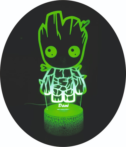 Baby Groot Colección Regalo Marvel Lampara Led Ilusion Niños